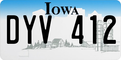 IA license plate DYV412
