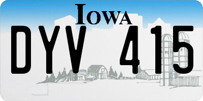 IA license plate DYV415