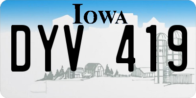 IA license plate DYV419