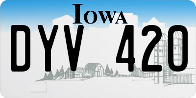 IA license plate DYV420