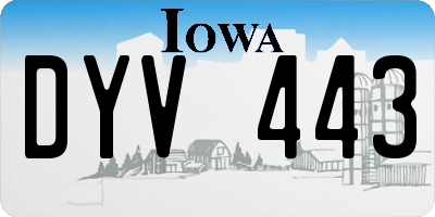 IA license plate DYV443