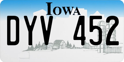 IA license plate DYV452