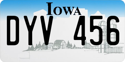 IA license plate DYV456