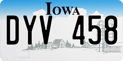 IA license plate DYV458