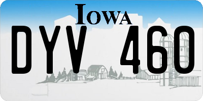 IA license plate DYV460