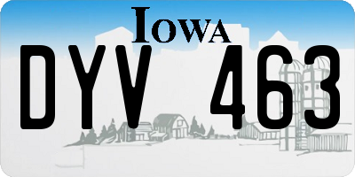 IA license plate DYV463