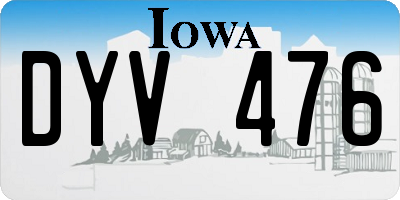 IA license plate DYV476