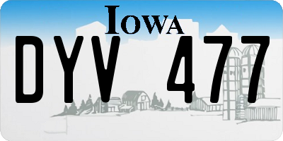 IA license plate DYV477