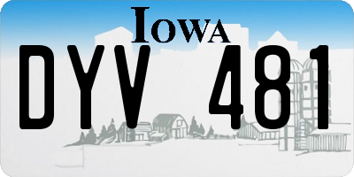 IA license plate DYV481