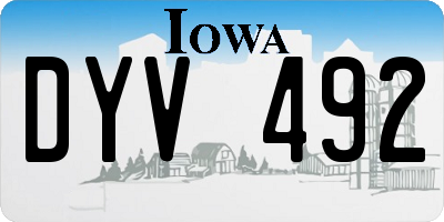 IA license plate DYV492