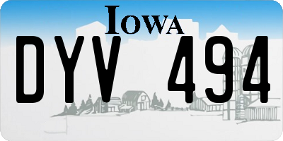 IA license plate DYV494