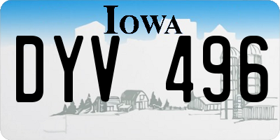IA license plate DYV496