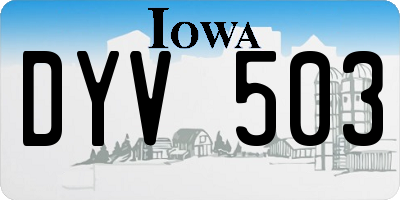 IA license plate DYV503