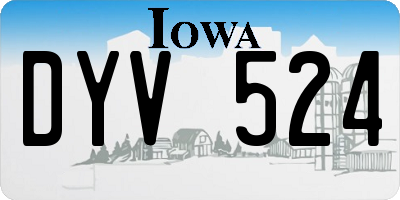 IA license plate DYV524