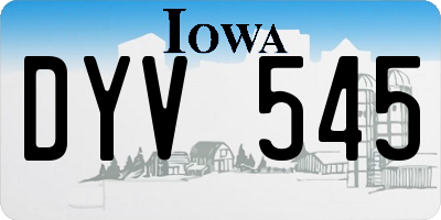 IA license plate DYV545