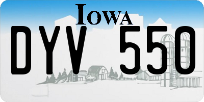 IA license plate DYV550