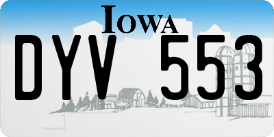 IA license plate DYV553