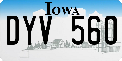 IA license plate DYV560