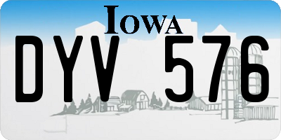 IA license plate DYV576