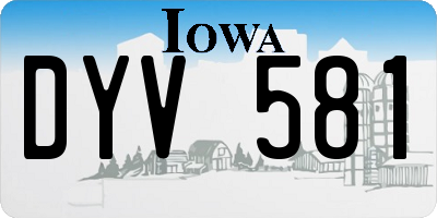 IA license plate DYV581