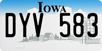 IA license plate DYV583