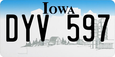 IA license plate DYV597