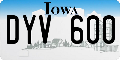 IA license plate DYV600