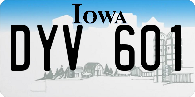 IA license plate DYV601