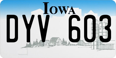 IA license plate DYV603
