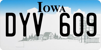 IA license plate DYV609