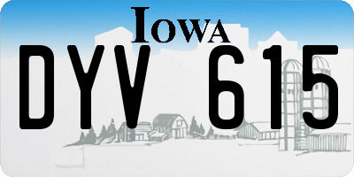IA license plate DYV615