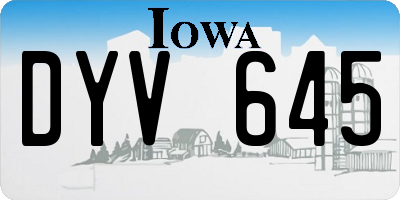 IA license plate DYV645