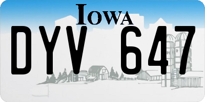 IA license plate DYV647