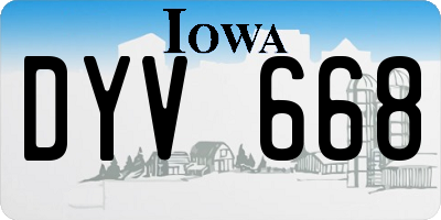 IA license plate DYV668