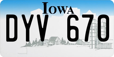 IA license plate DYV670