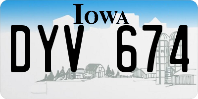 IA license plate DYV674