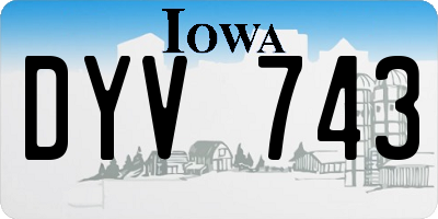 IA license plate DYV743
