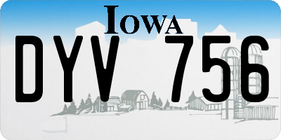 IA license plate DYV756