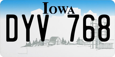 IA license plate DYV768