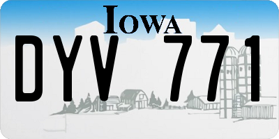 IA license plate DYV771