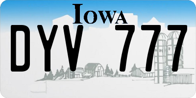 IA license plate DYV777