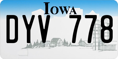 IA license plate DYV778