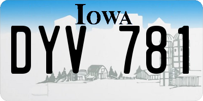 IA license plate DYV781