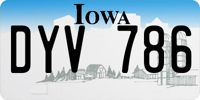 IA license plate DYV786