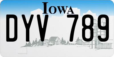 IA license plate DYV789