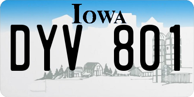 IA license plate DYV801