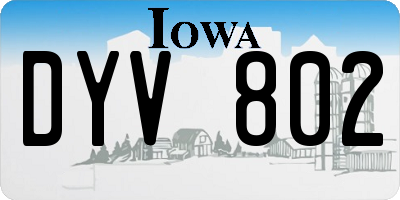 IA license plate DYV802