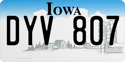 IA license plate DYV807