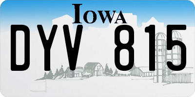 IA license plate DYV815