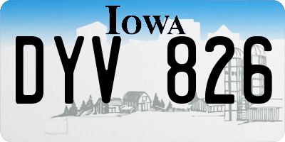 IA license plate DYV826
